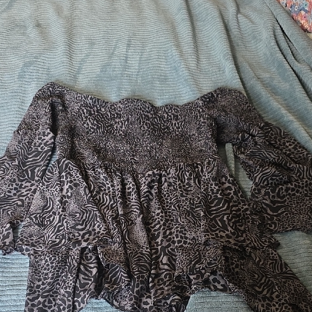 Women's Black Patterned Top